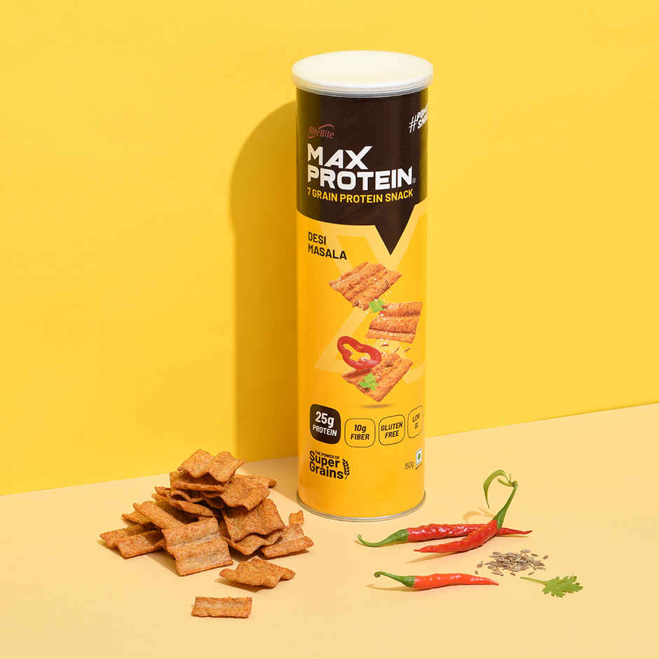 RiteBite Max Protein Desi Masala Multigrain Protein Chips | 20g Protein | 8g Fiber | Gluten Free