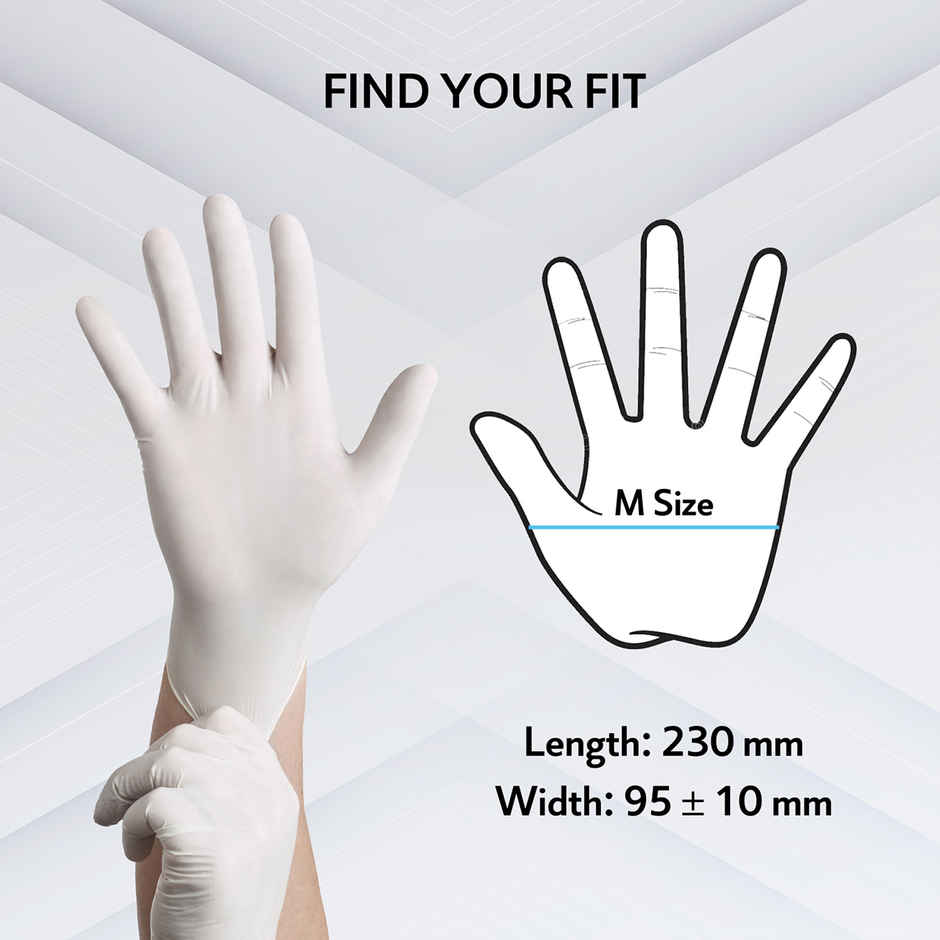 Latex Disposable Hand Gloves | Powdered | Medium
