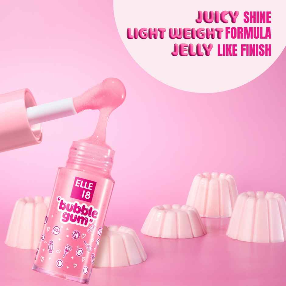 Elle 18 Bubblegum Lip Jelly, Lip Gloss - Chocolate, Pigmented, Fuller Lips