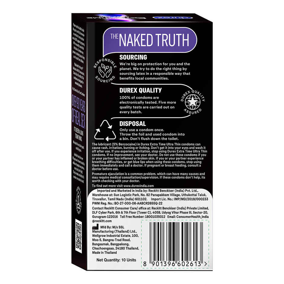 Durex Extra Time Ultra Thin Condom