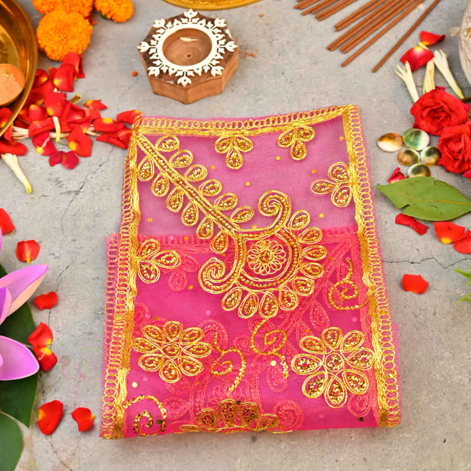 Divine Pink Mata Chunri | 17 x 7 Inch | ServDharm