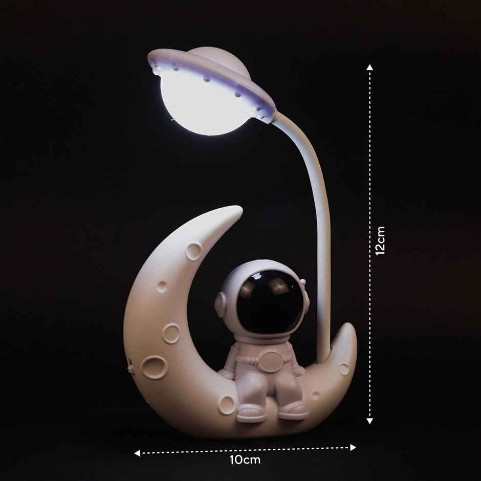 Lexton LED Study TableLamp Astronaut MoonShaped for Kids 180 Degree White Pack-1