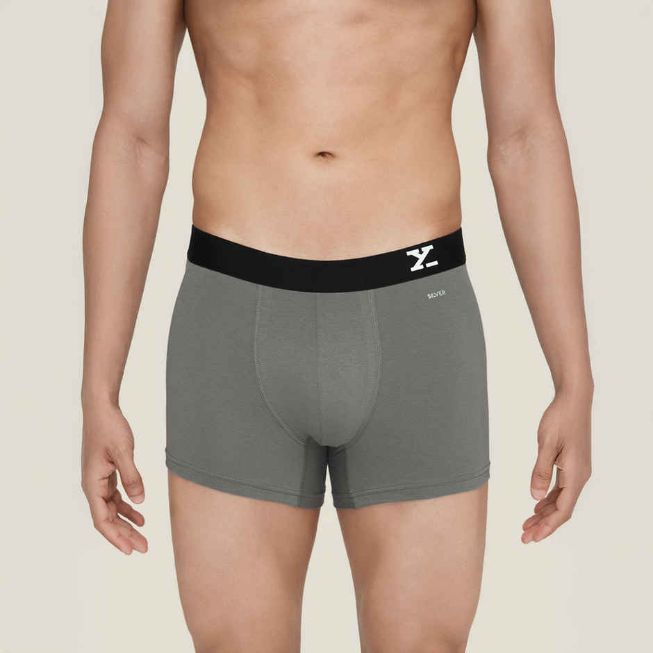 XYXX Men's Aero Cotton Solid Trunks Pack of 2, Midnight Blue & Frost Grey|XL