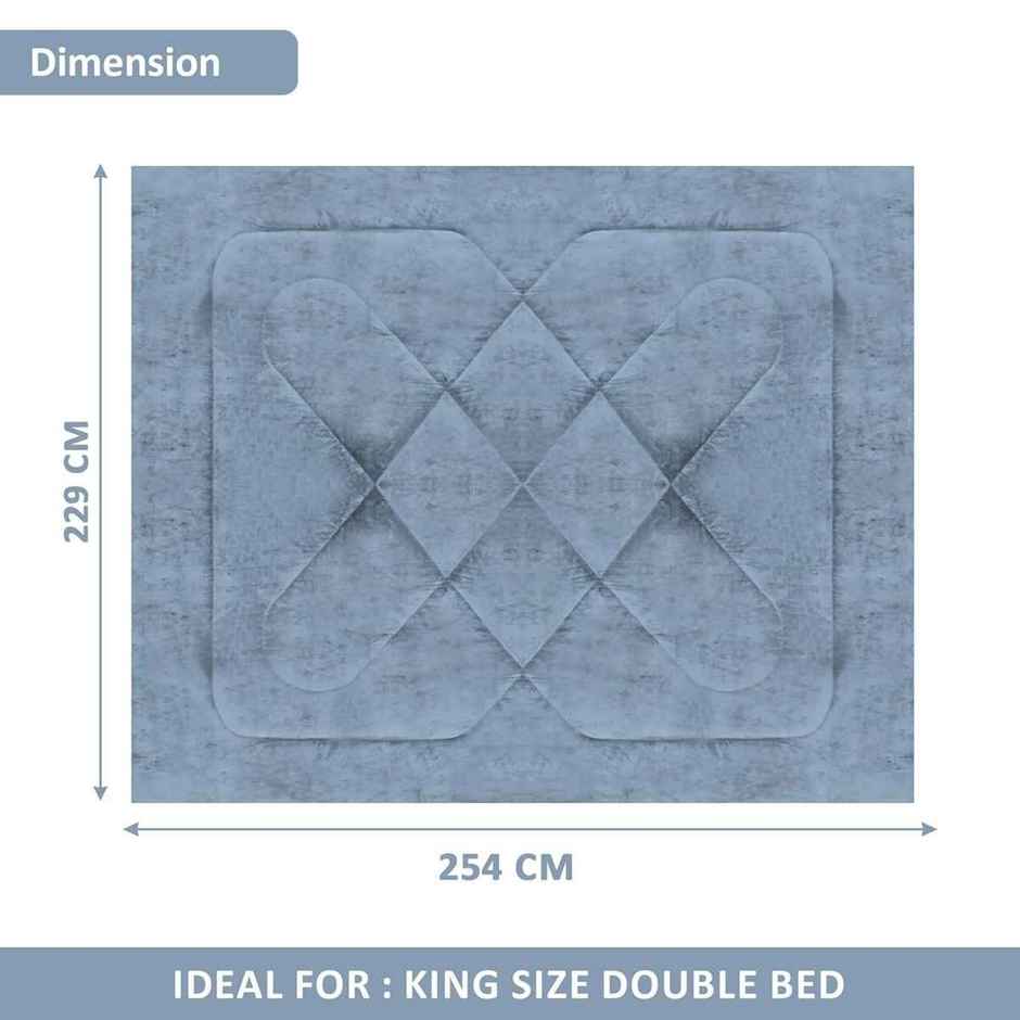 Kuber Industries 500 GSM Premium 90x100 Inch Reversible Supersoft Blanket for Winter (Grey)