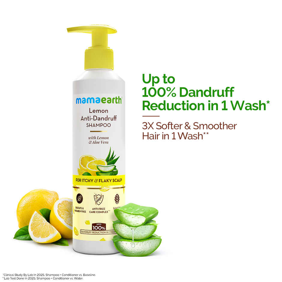 Mamaearth Lemon Anti Dandruff Shampoo With Lemon & Ginger For Itchy & Flaky Scalp