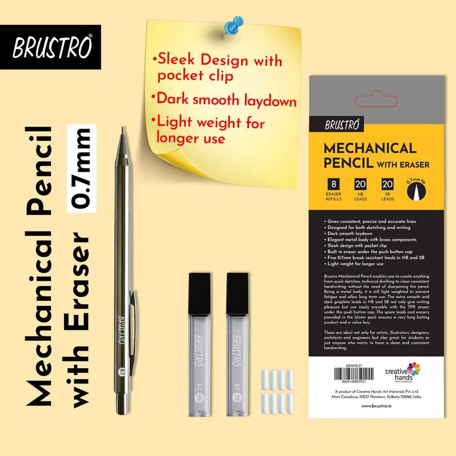 Brustro Mechanical Pencil With Eraser 0.7Mm