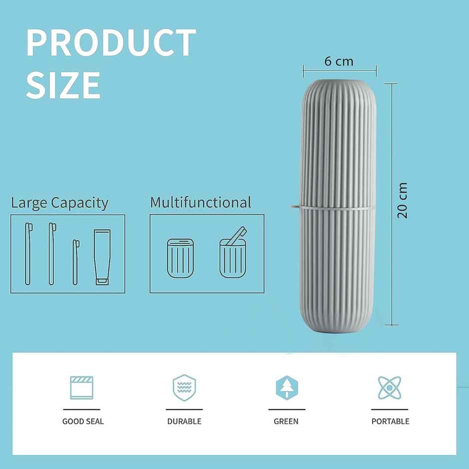 Kuber Industries ( Set of 3 ) Capsule Shape Toothbrush Holder for Bathroom | Multicolor