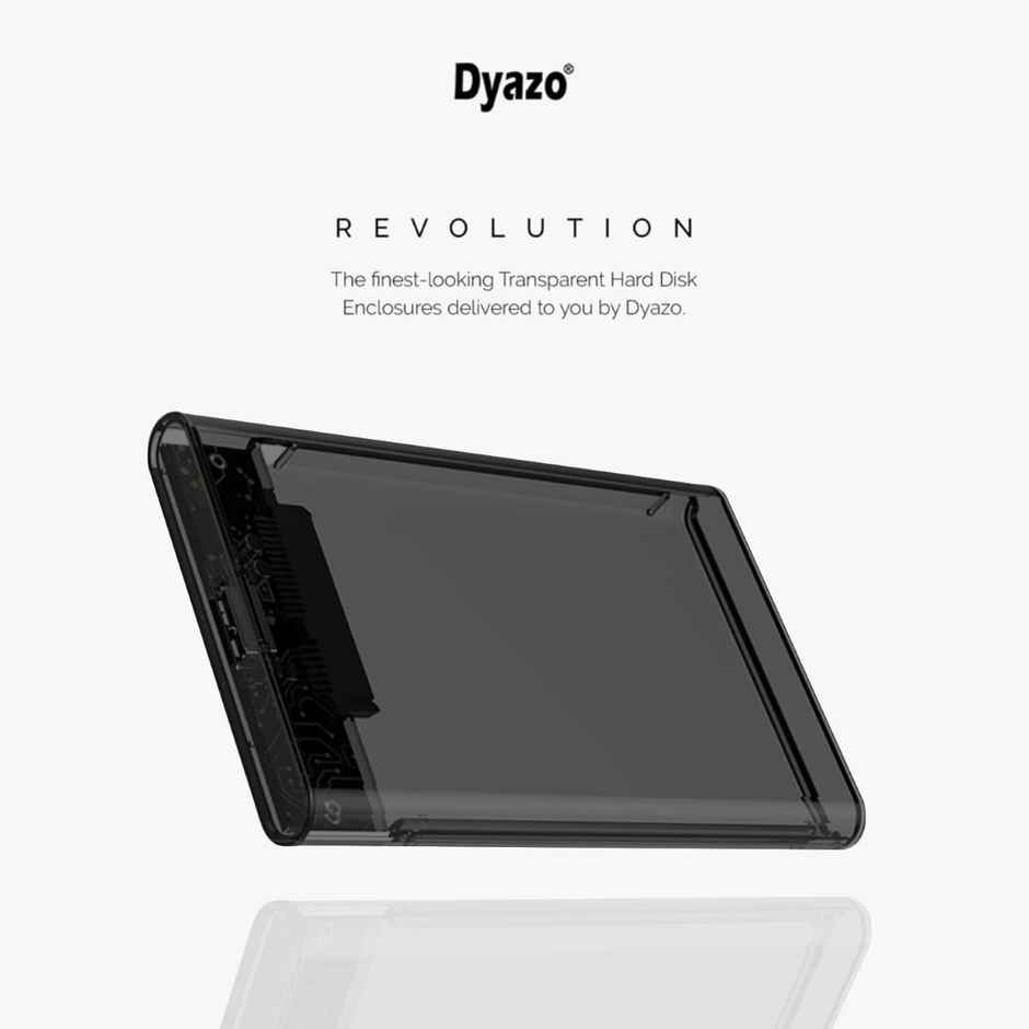 Dyazo Transparent 2.5 Inch SATA to USB 3.0 HDD/SSD Enclosure - UASP Support - Black