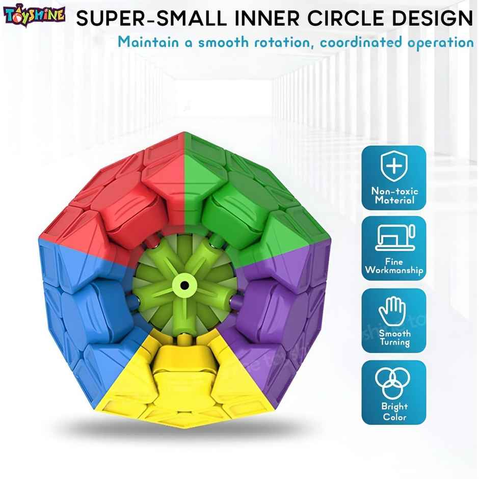 Toyshine Qiyi Megaminx Cube Stickerless 3x3 Pentagonal Dodecahedron Speed Puzzle Toy for Kids