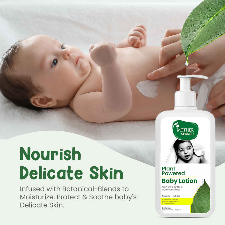 Mother Sparsh Plant Powered Natural Baby Lotion With Organic Shea Butter & Oatmeal Extract