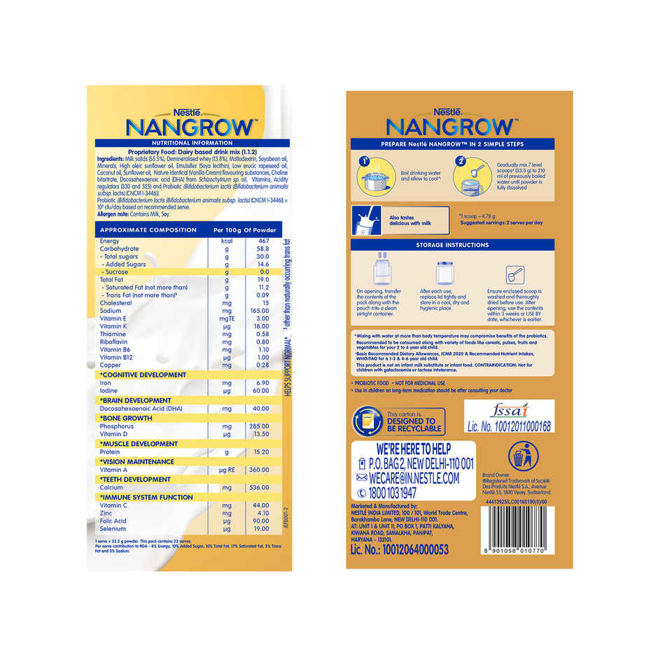 Nestle Nangrow Nutritious Milk drink for growing children | 2-6 Years