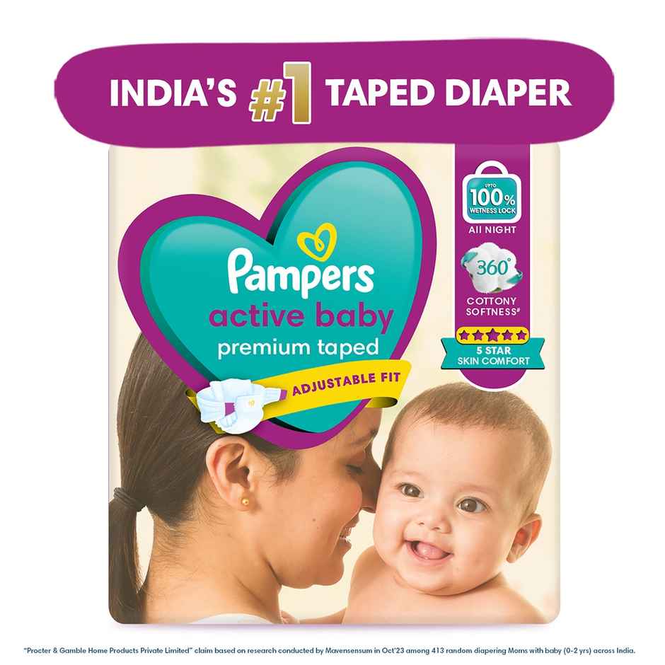 Pampers Active Baby Diaper (Taped, S , 3-8 kg)