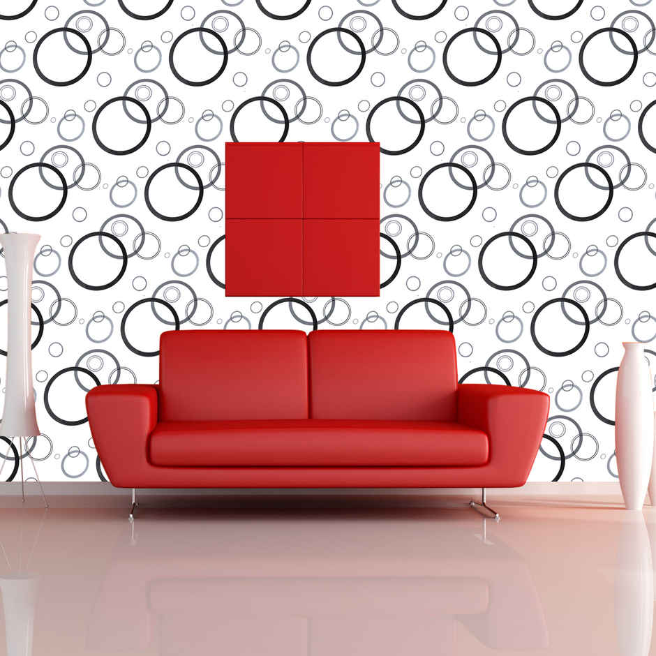 Wollzo Colorful Circle Wallpaper Self Adhesive Peel and Stick Wall Decor 45 x 500 cm