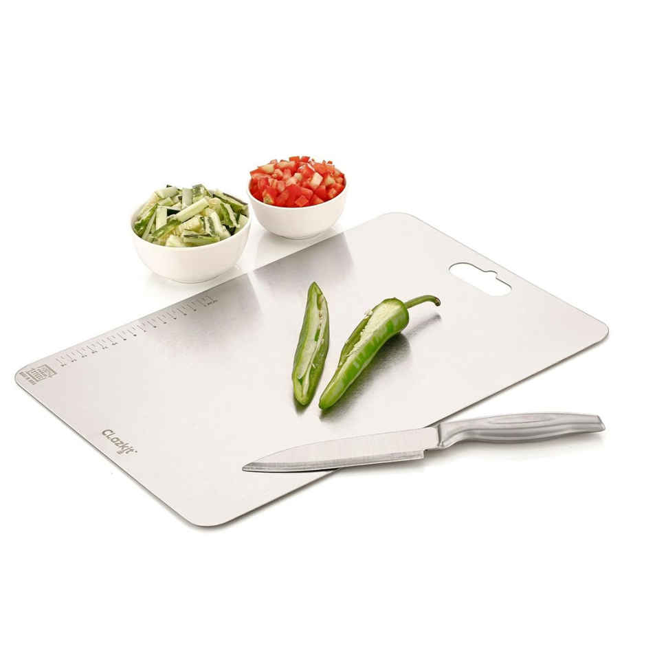Clazkit Large Stainless Steel Chopping Cutting Board Vegetable (360 x 250 x 1mm)