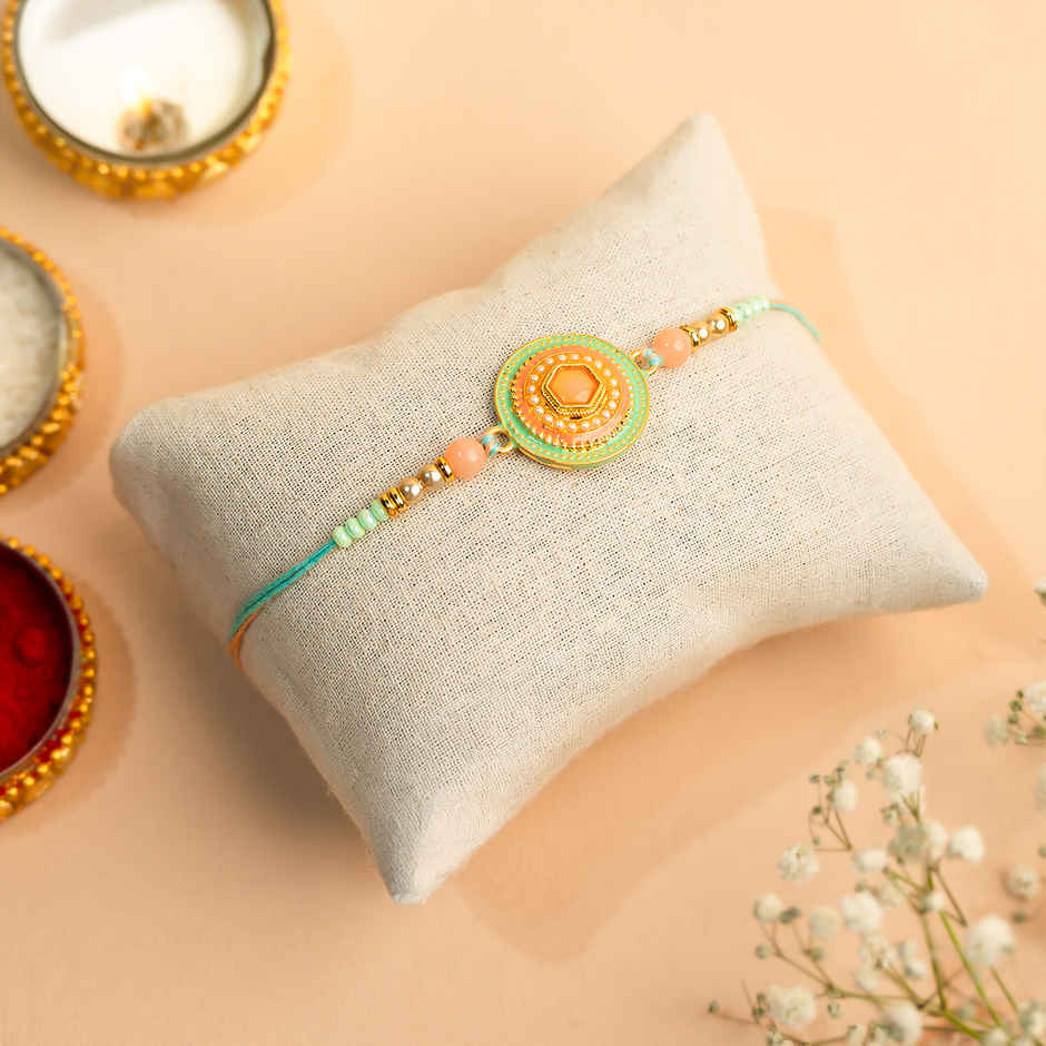 Traditional Vibrant Meenakari Chakra Rakhi for Brother | Pack of 1 | Tomuncle