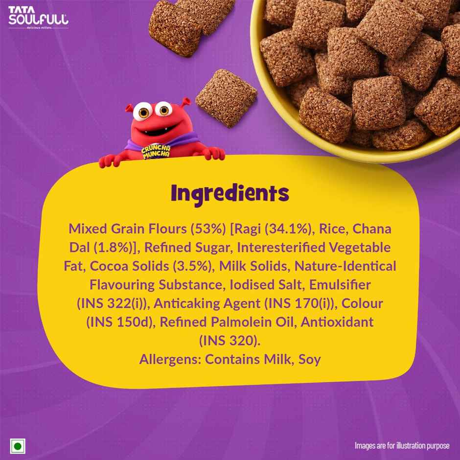Tata Soulfull Ragi Bites Choco Fills, No Maida, More Cream Filling, Kids Cereal