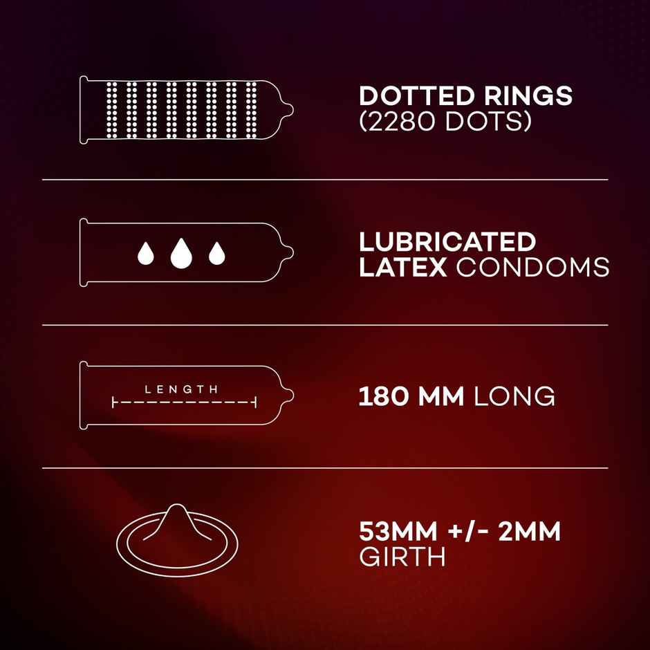 Manforce Cocktail Condoms with Dotted-Rings Strawberry & Vanilla Flavoured