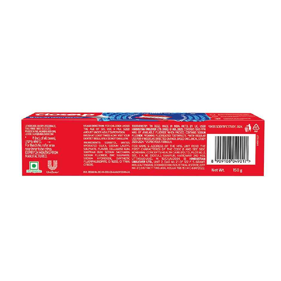 Closeup Toothpaste | Long lasting 18 Hours Of Fresh Breath & White Teeth