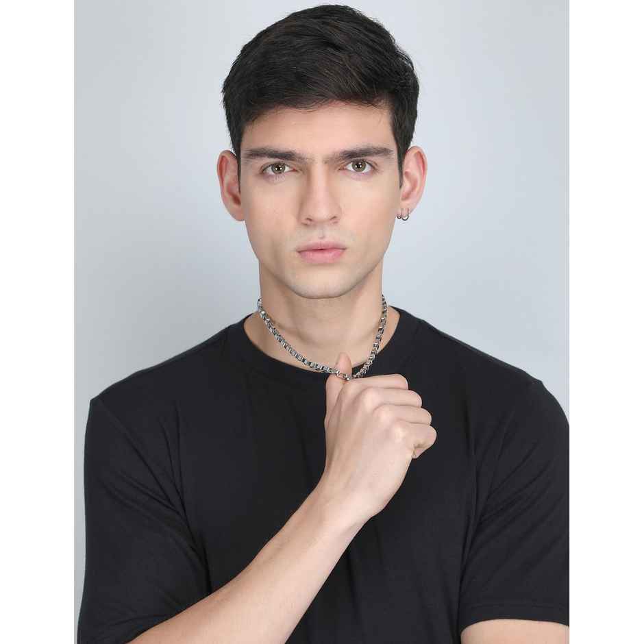 Fashion Frill Men's Interlink Chain Silver 24 Inches