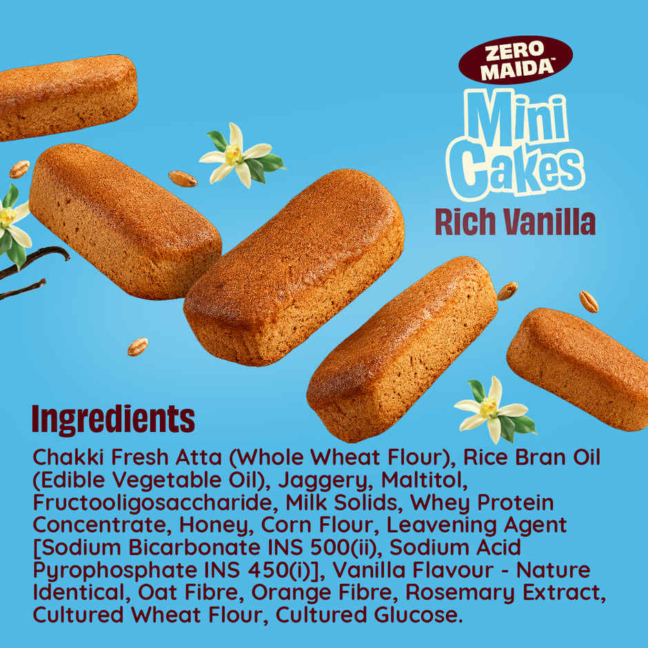 The Health Factory Rich Vanilla Mini Cakes | Zero Maida