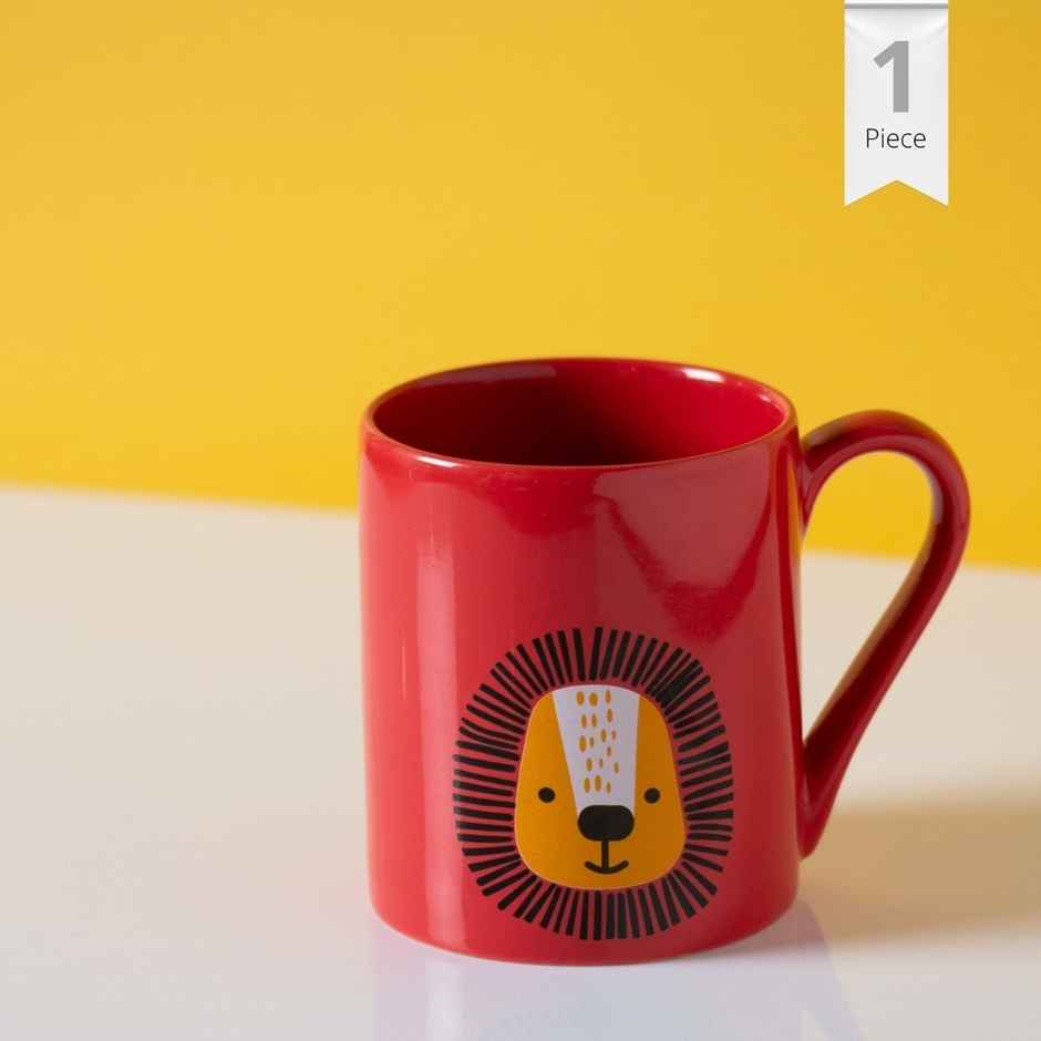 Clay Craft Fine Ceramic Microwave Safe Coffee and Milk Mug | 350 ml | Red