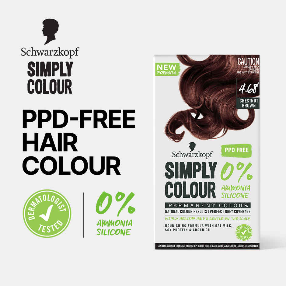 Schwarzkopf Simply Color Permanent Hair Colour 4-68 Chestnut Brown