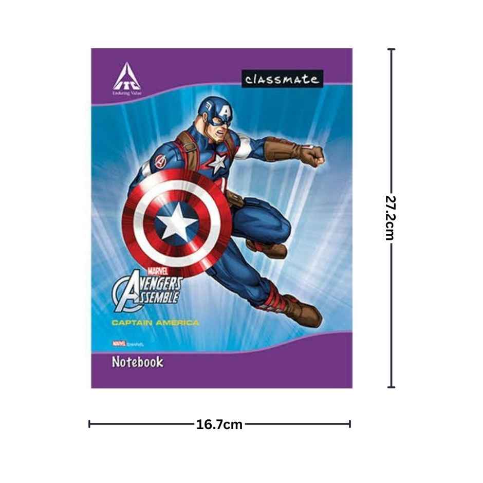 Classmate Longbook Single Line 256 Pages - 27.2 x 16.7 cm - Assorted Designs