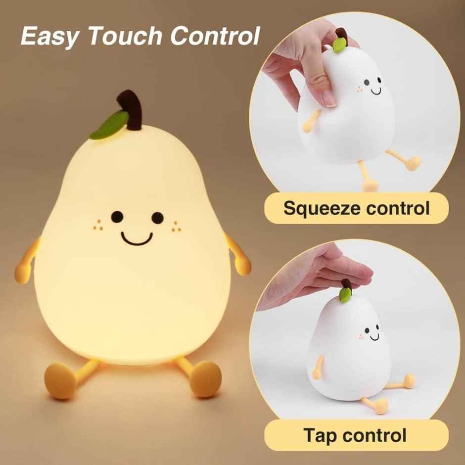 Desidiya Smile Pear Shape Silicone Led Night Light - Charming Bedside Lamp