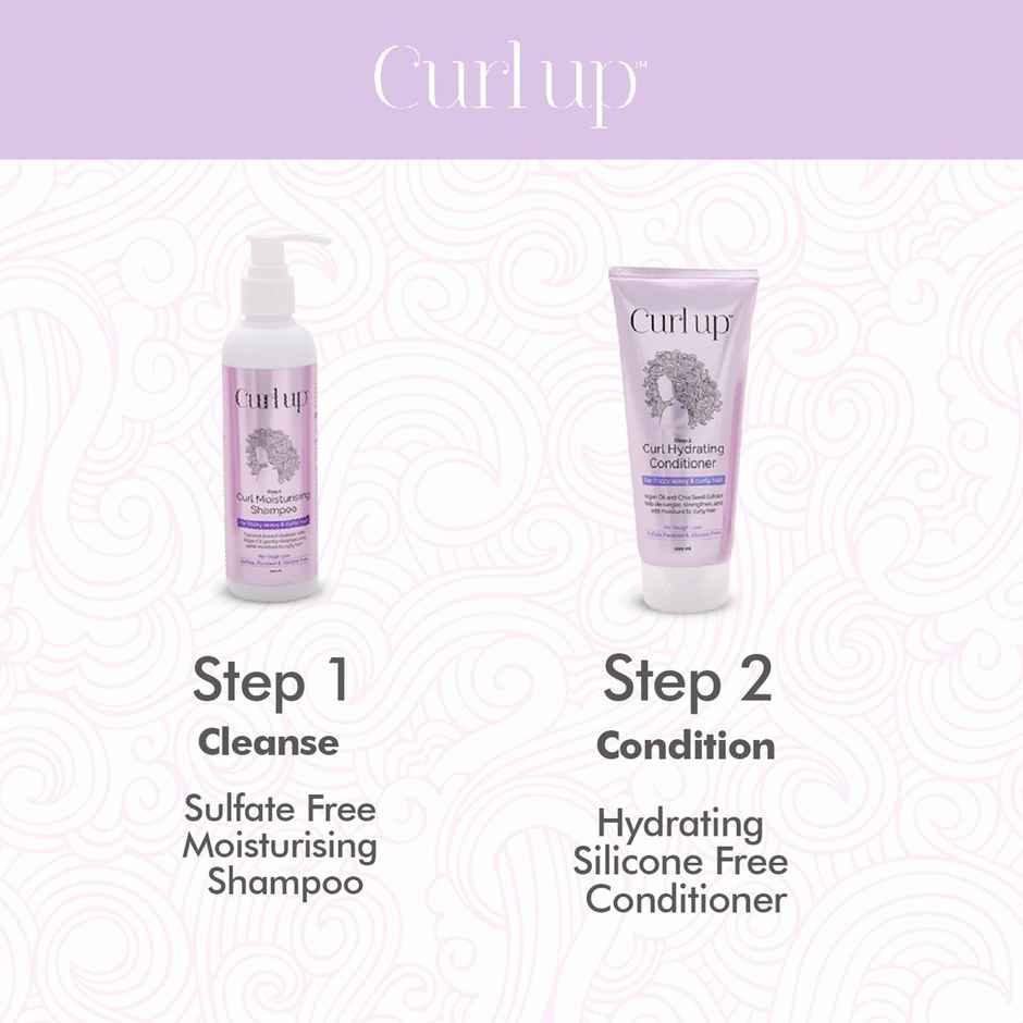 Curl Up Hair Wash Combo With Curly Hair Shampoo And Conditioner | For Frizzy Wavy & Curly Hair