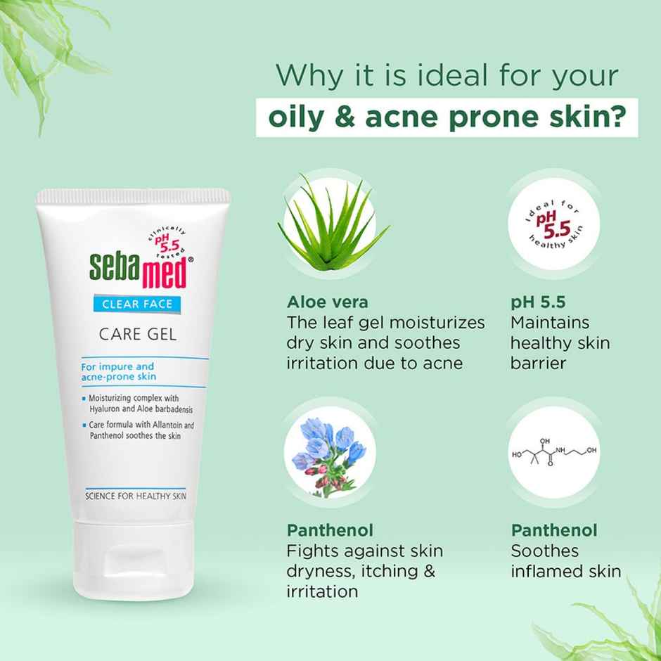 Sebamed Clear Face Care Gel | pH 5.5 | Hyaluronic acid & Aloe Vera
