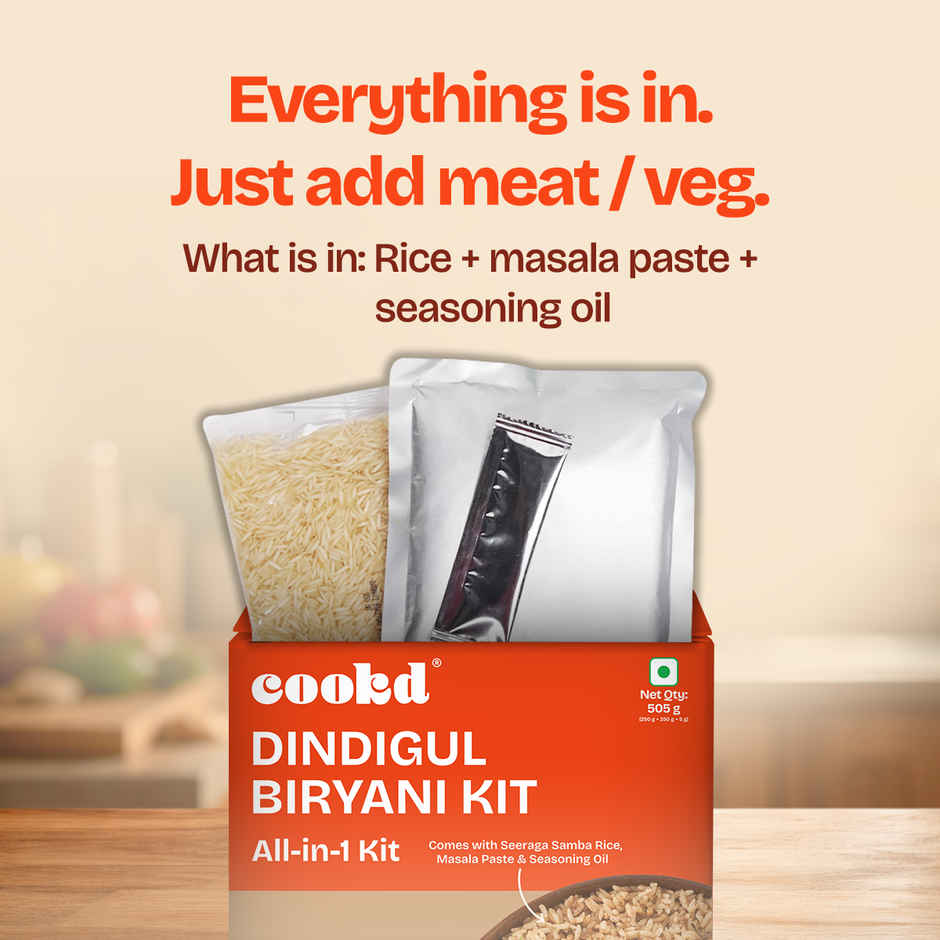 Cookd Dindigul Biryani Kit - Ready to Cook | Short Grain