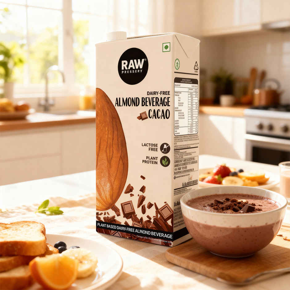 RAW Pressary Almond Bevarage Cacao  Chocolate Flavoured Almond Drink  Lactose Free  Vegan Drink