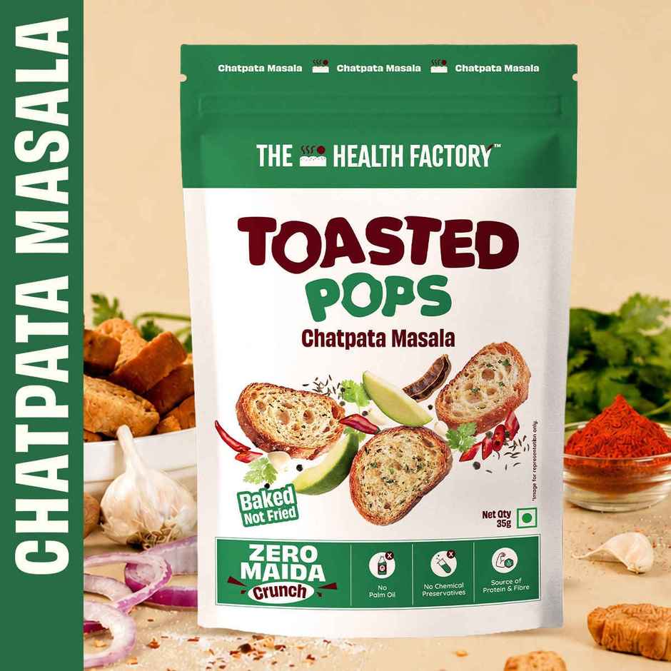 The Health Factory Toasted Pops Chatpata Masala | Zero Maida | Baked Snack