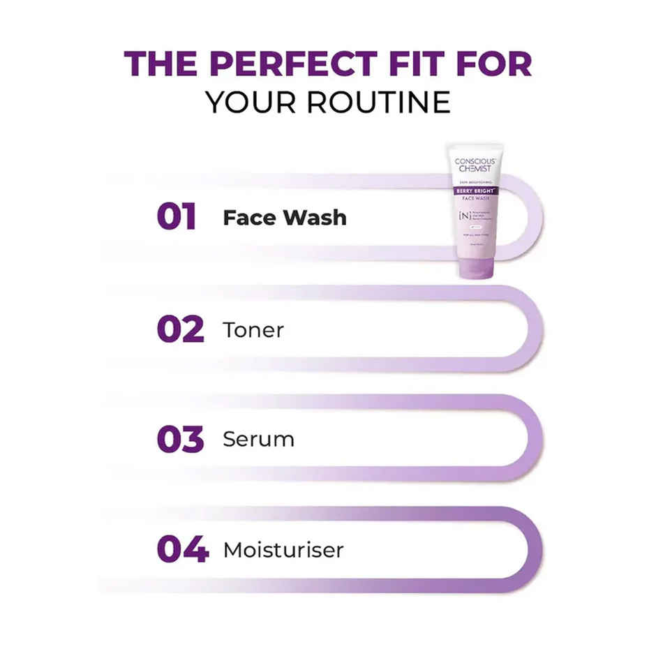 Conscious Chemist Pore Refining Brightening Face Wash With Niacinamide, Blueberry Extracts