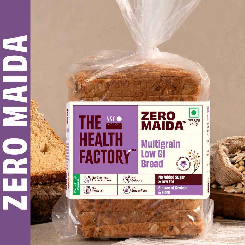 The Health Factory Multigrain Low GI Bread | Zero Maida | No Added Sugar | Whole Wheat Bread