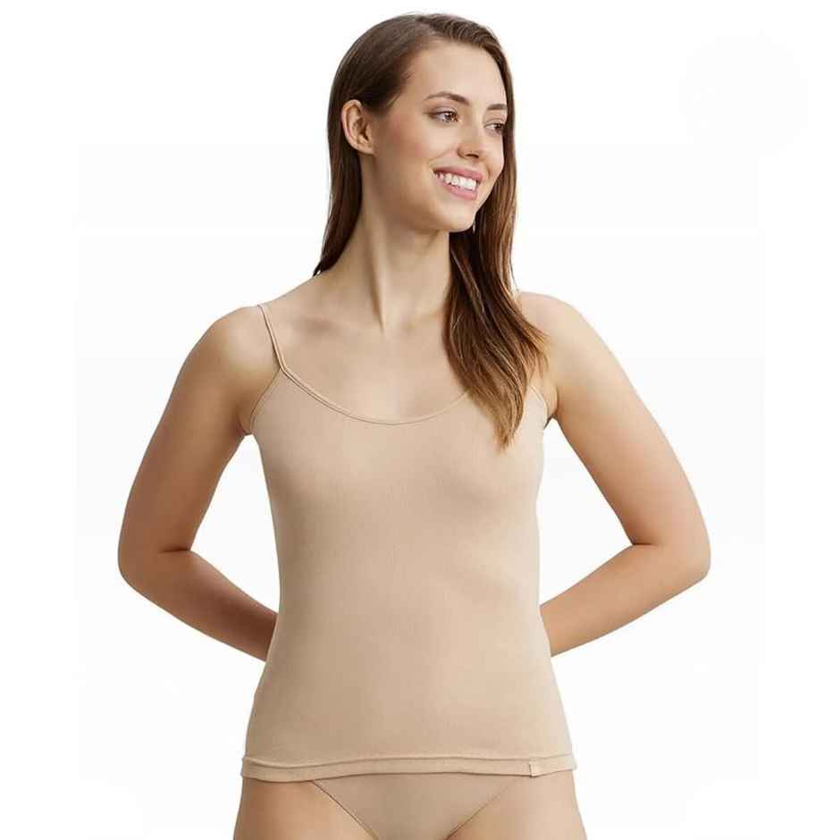 Jockey 1487 Women's Super Combed Cotton Rib Camisole|Adjustable Straps | Skin-L