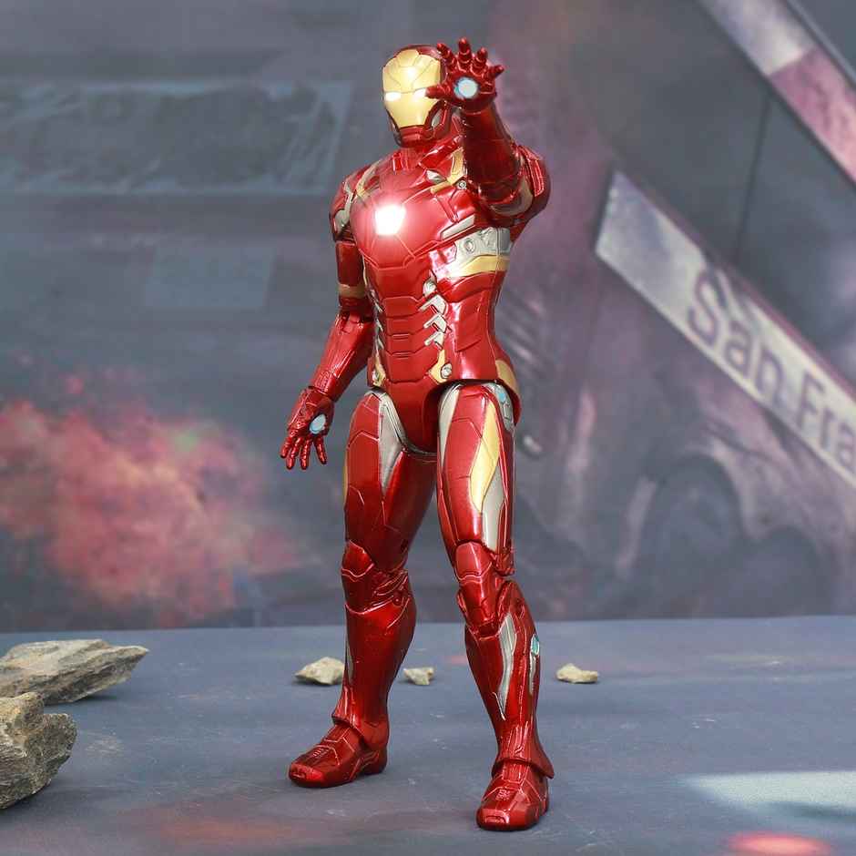 Striders Licensed Marvel Iron Man MK46 Toy Figure with Stand | 7 inch