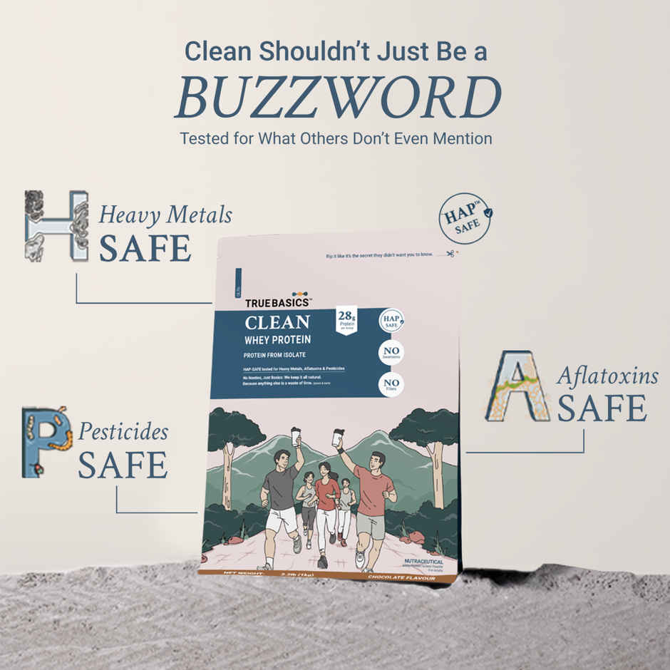 TrueBasics Clean Whey Pure Protein Isolate Powder (Chocolate)