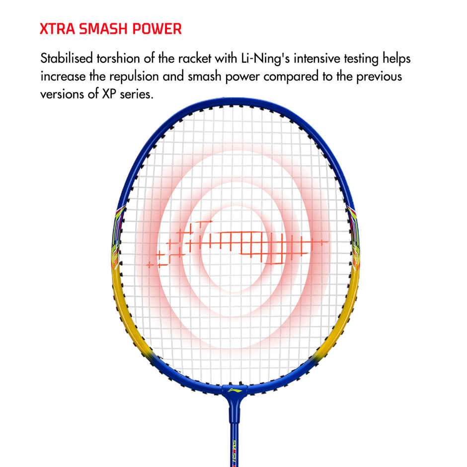 Li-Ning Smash XP 70 IV Aluminium Badminton Racket (2 Rackets + Full cover) | Blue & Yellow