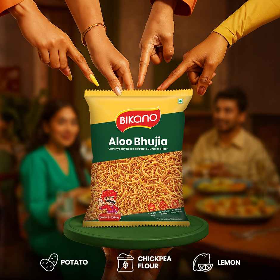 Bikano Aloo Bhujia | Crunchy and Spicy Aloo Bhujia Snack | Perfect Tea-Time Namkeen