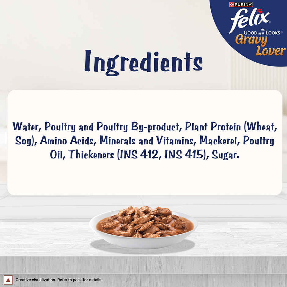 Purina Felix Gravy Lover, Meaty Mackerel Chunks