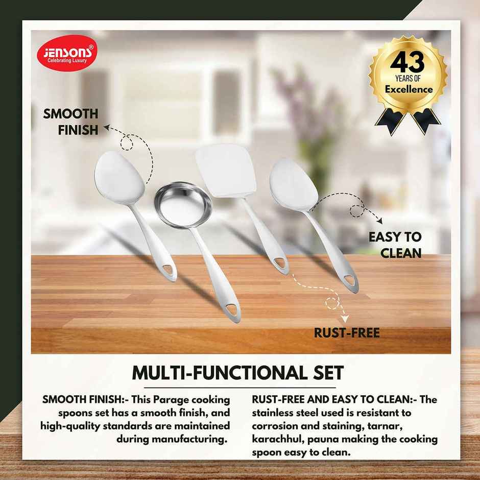 Jensons Stainless Steel Serving Tool Set 4 Pieces | Kitchen Utensils