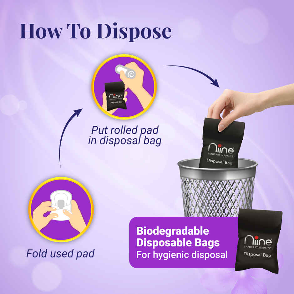 Niine Dry Comfort Ultra Thin XL | 320 mm 30 Pads with Biodegradable Bags