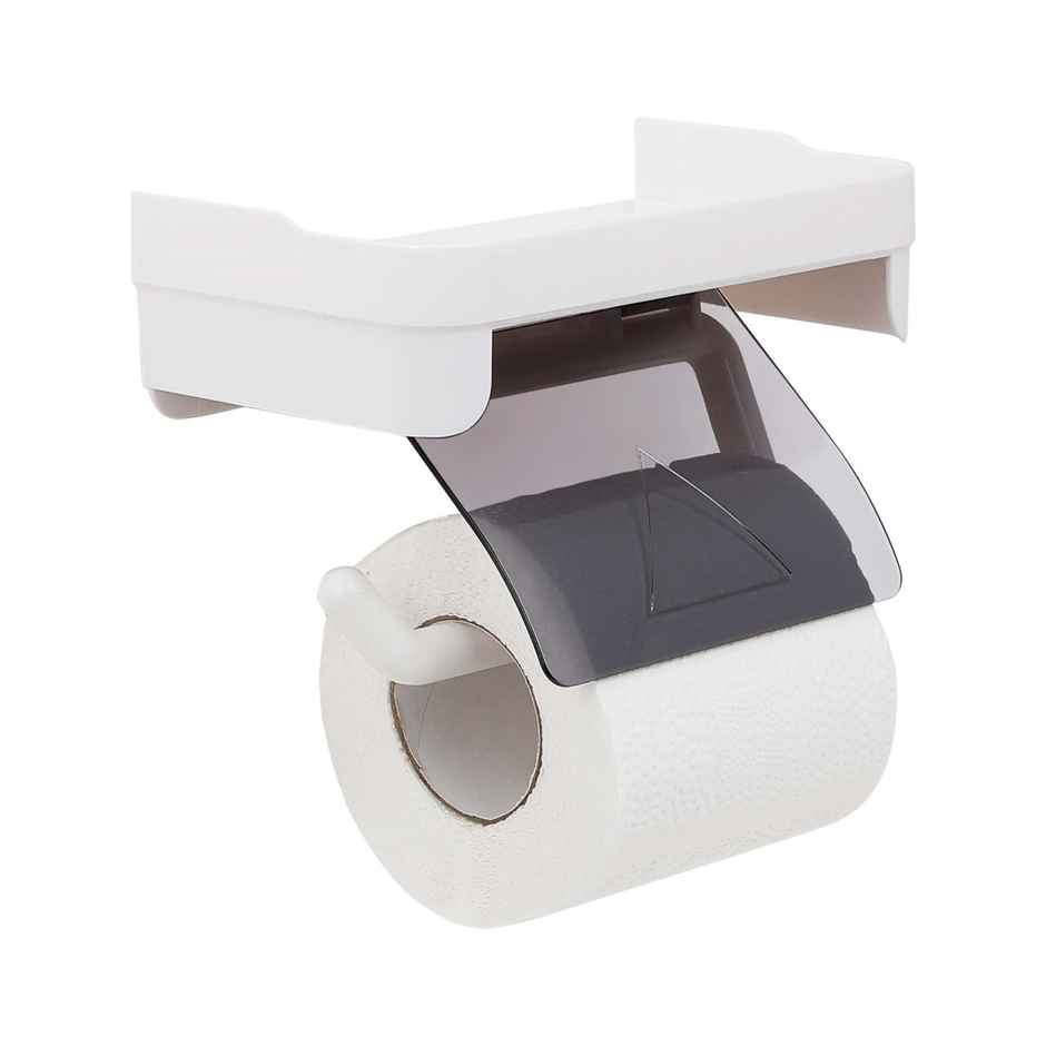 Hindware Self-adhesive Series Toilet Paper Holder with Paper-shield for Bathroom