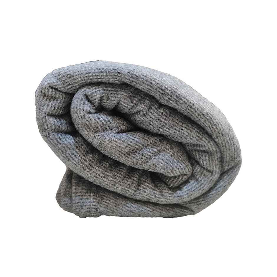 Elegant Weavers Single Blanket Solid Grey -1 pc | 130 cm x 215 cm