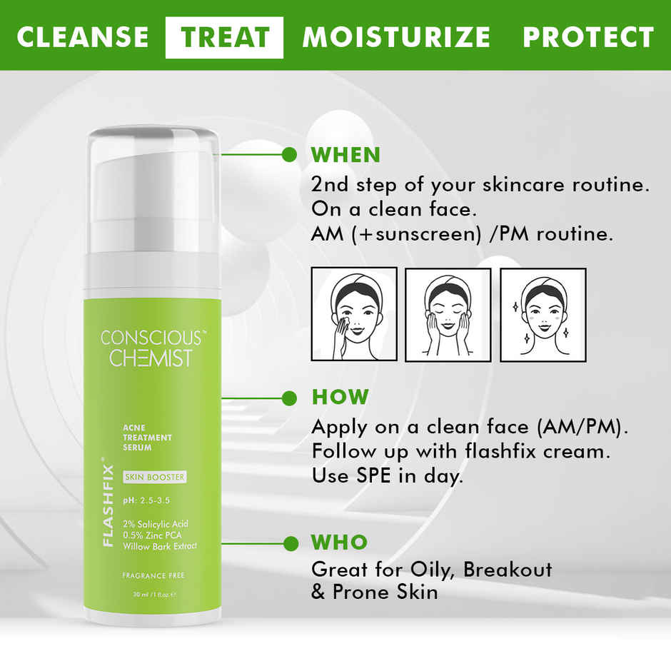 Conscious Chemist 2% Salicylic Acid Acne Treatment Serum For Acne, Blackheads & Open Pores