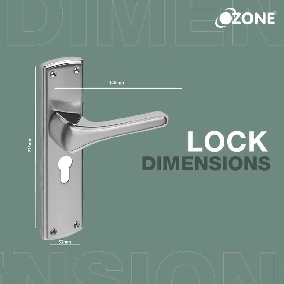 Ozone Falcon Heavy-Duty Mortise Door Lock Handle Set | 8 Inches - Stainless Steel Matt Finish