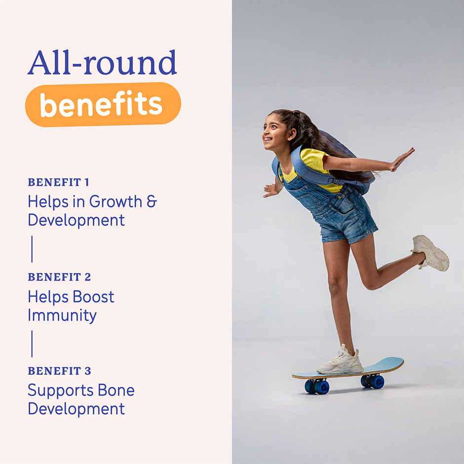 Gritzo Super Milk Growth+ | 10-12y Girls | 12g Protein Powder | Double Chocolate