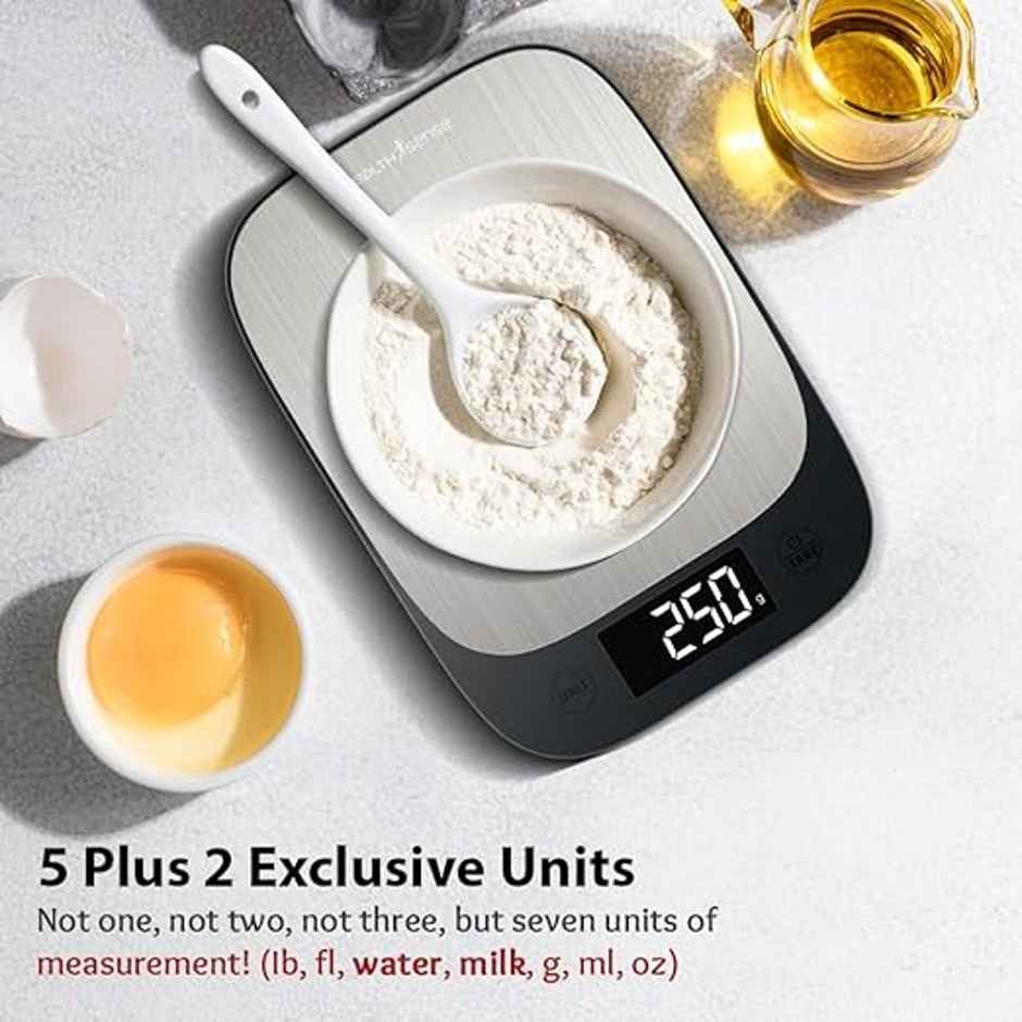Healthsense Weight Machine For Kitchen, Kitchen Food Weighing Scale, Chef-Mate Ks70