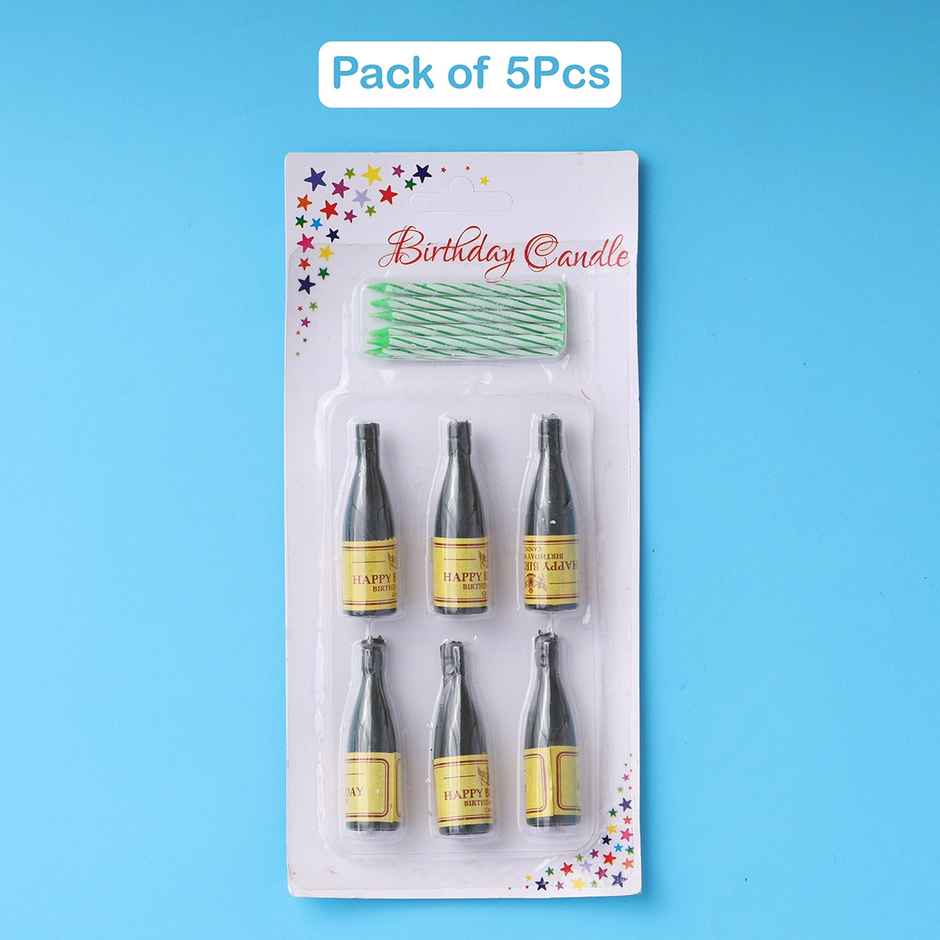 Champagne Bottle Candles | Happy Birthday Cake Decoration | Propcon